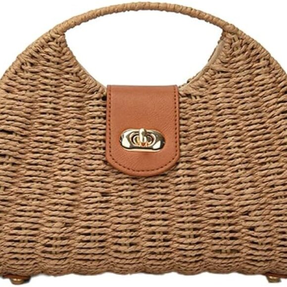 Handbags - Straw Crossbody Bag for Women Woven Rattan Beach Handbag Travel Purse